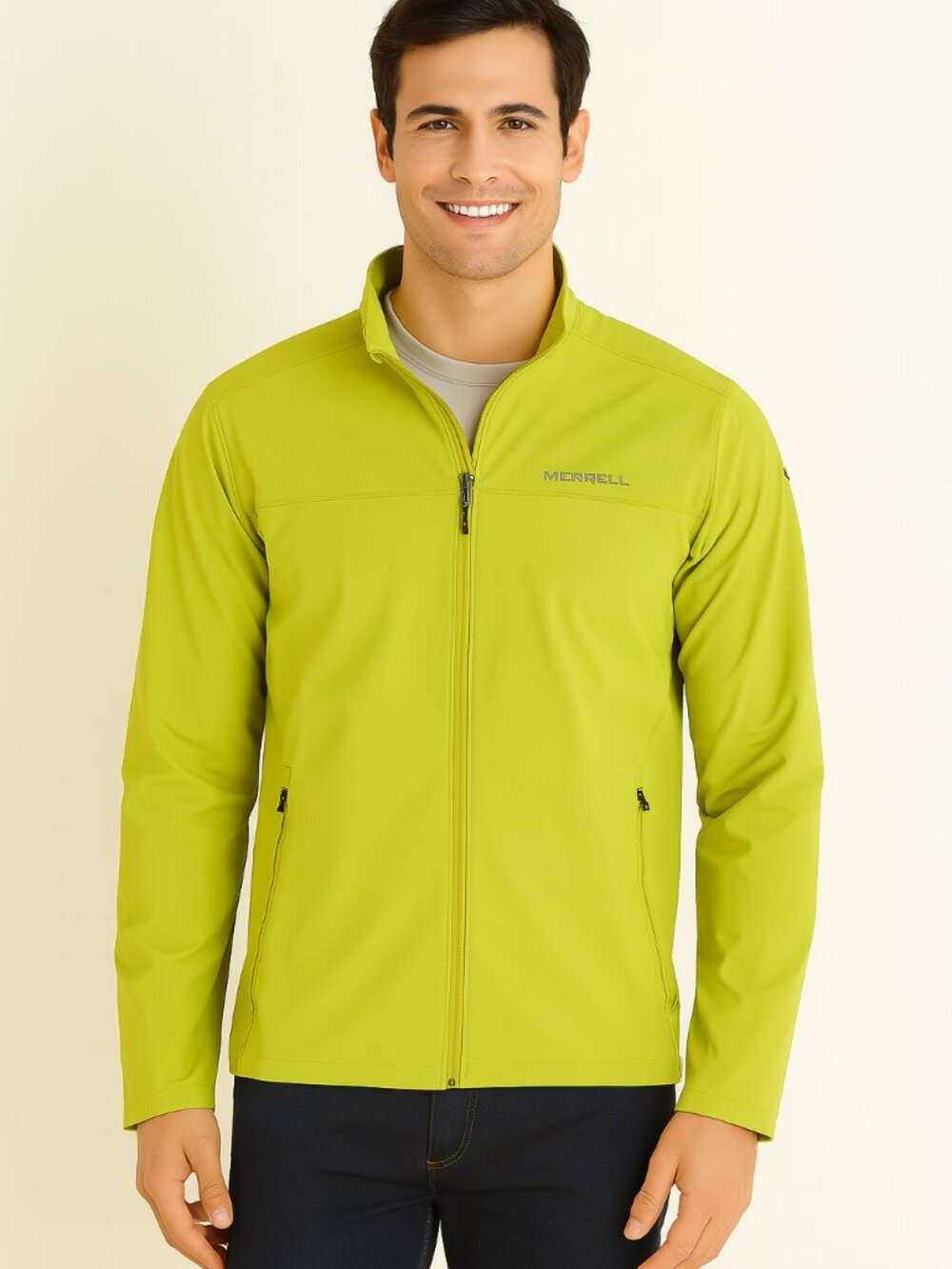 NWT Merrell Jacket Full Zip Yellow Men's Medium Lightweight - Picture 2 of 10